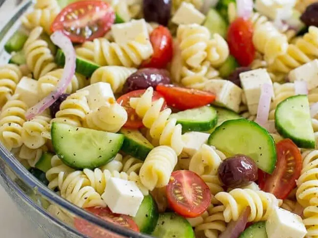 Entrée: salade de pâtes
