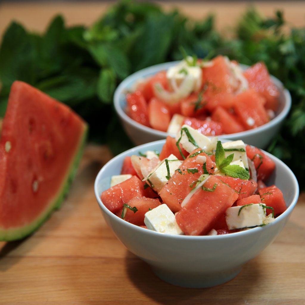 Entrée: salade de pastèque