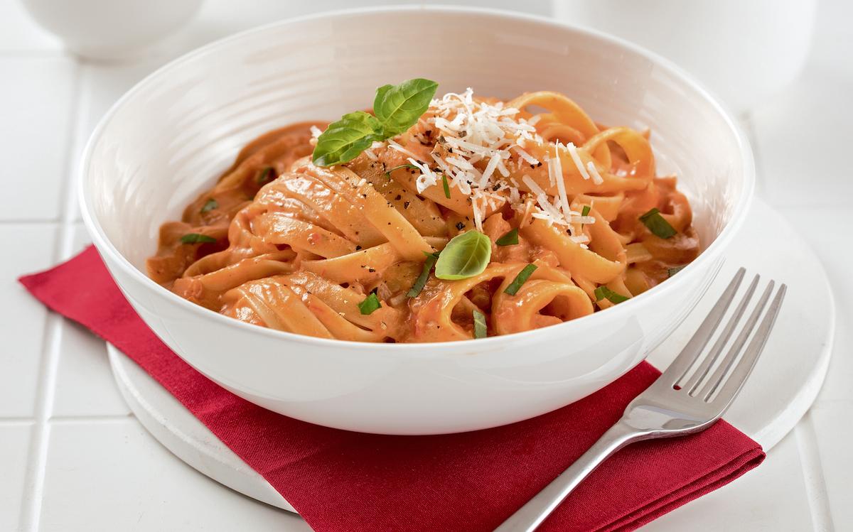 Fettucine au saumon sauce rosée